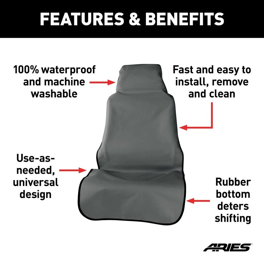 Aries Universal Seat Cover | Grey | Front |