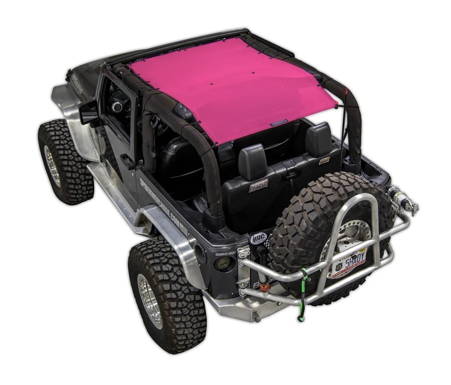 SpiderWebShade SW1 JK-2D Shade Top | Pink | Jeep Wrangler JK 2 Door