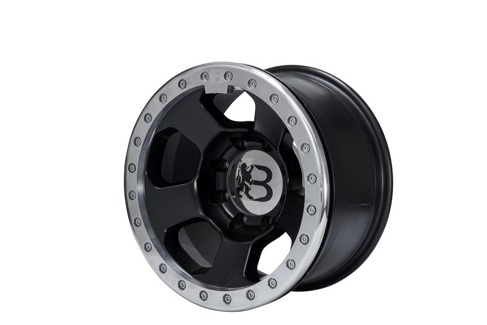 Bawarrion Wheels | Bon'z Beadlock SD | 9x17 | ET-32 | Mattschwarz | Ring Poliert | RAM2500 2014-