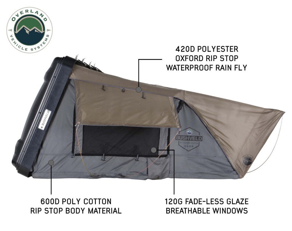 Overland Vehicle Systems "Bushveld" Hard Shell Roof Top Tent | 4 Person |