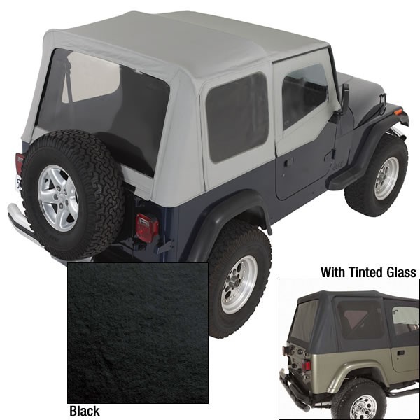 Rugged Ridge Soft-Top in Black with tinted windows | Jeep Wrangler YJ