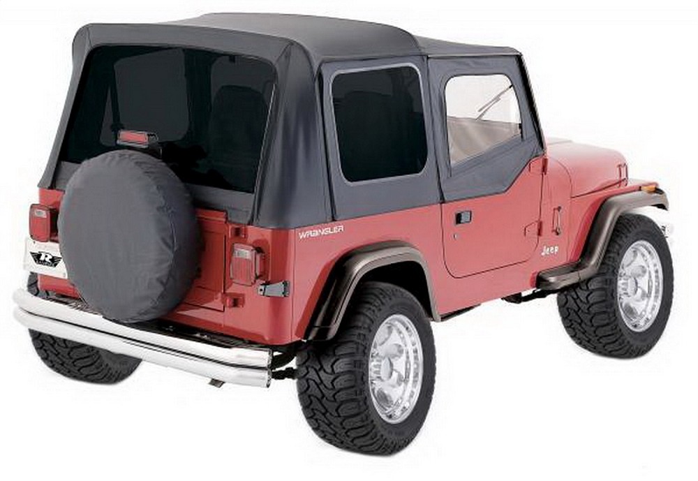 Rampage Products Standard Soft Top Factory Replacement | Black Diamond | Jeep Wrangler YJ