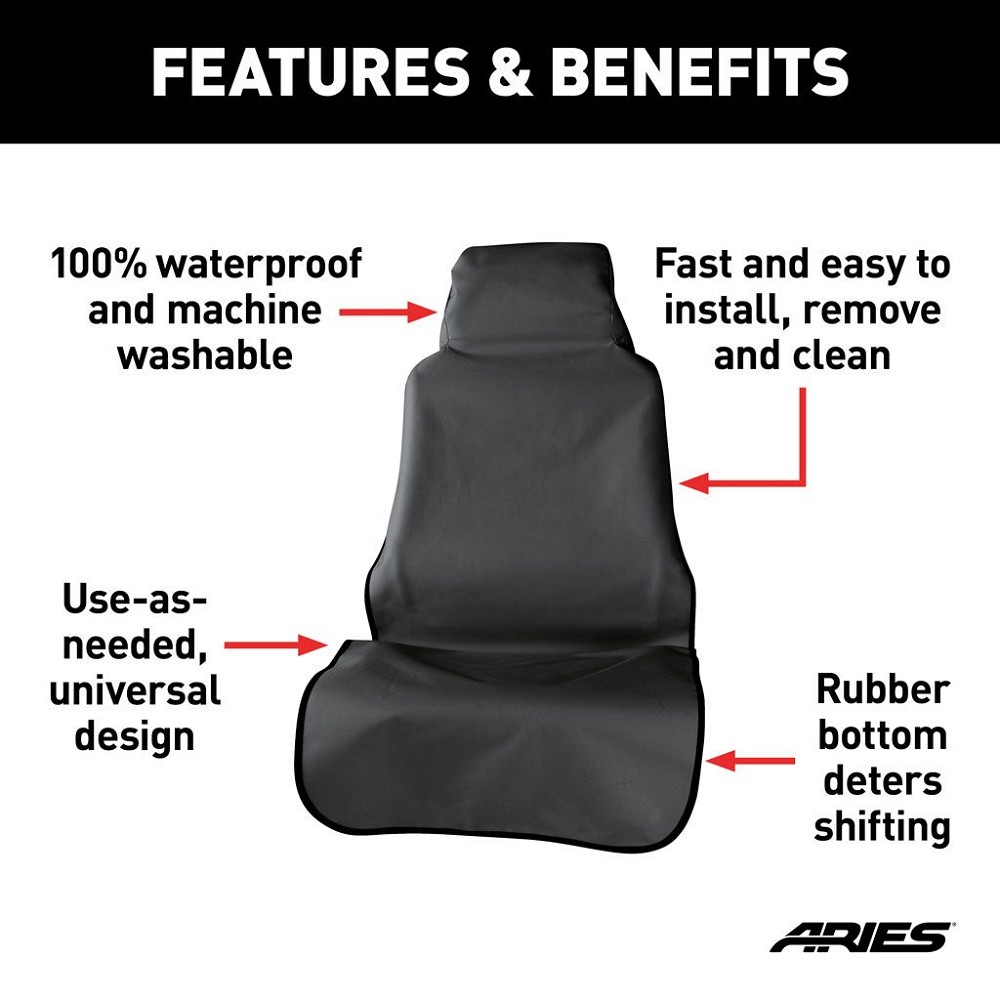 Aries Universal Seat Cover | Black | Front |