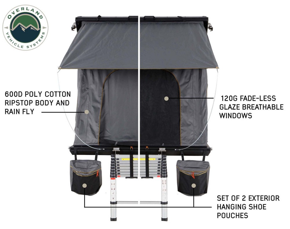 Overland Vehicle Systems "Mamba III" Aluminum Clamshell Roof Top Tent